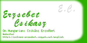 erzsebet csikasz business card